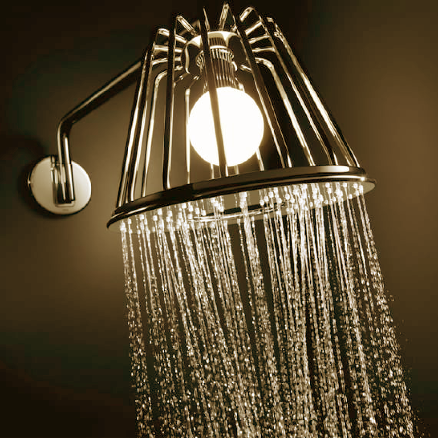 Верхний душ AXOR Shower 275 1jet, настенный c подсветкой LED, цвет: золото полированное