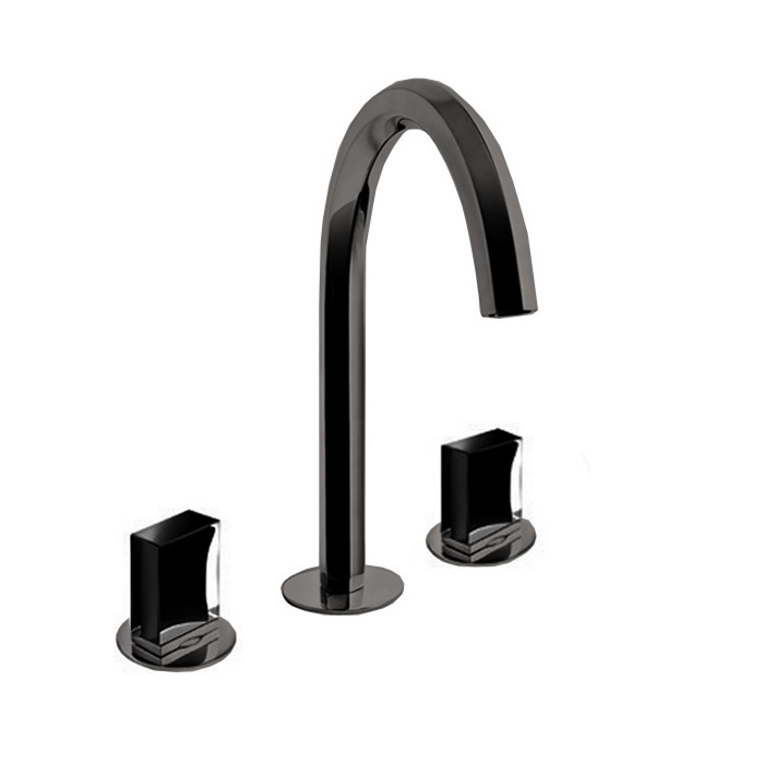 Смеситель для раковины Fantini Venezia, на 3 отв., излив: 17.5см, без ручек, цвет: Matt Gun Metal PVD