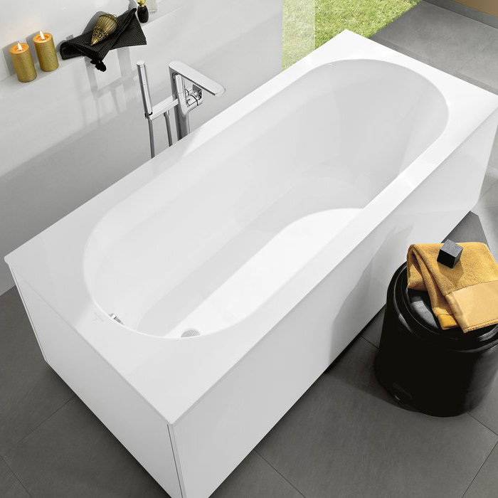 Villeroy&Boch Oberon Ванна 170х75х45см, встраиваемая, слив, ножки, Quaryl, цвет: альпийский белый
