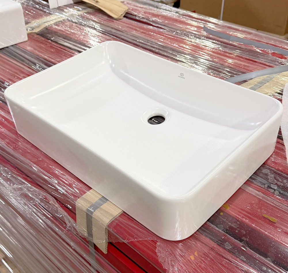 Ideal Standard Conca Раковина накладная 60х40хh12см, прямоугольная, без отв., с крепежом, цвет: белый матовый