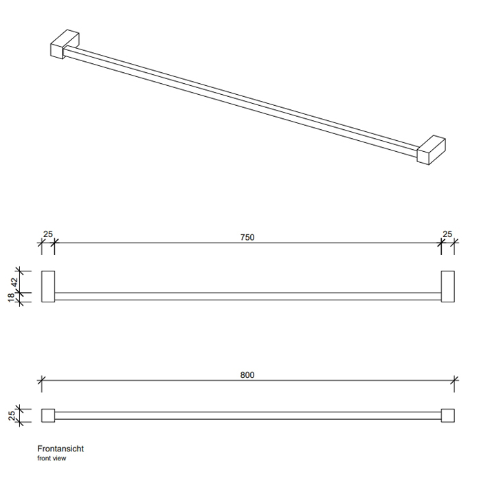 Decor Walther Corner HTE80 Полотенцедержатель 80см, подвесной, цвет: золото