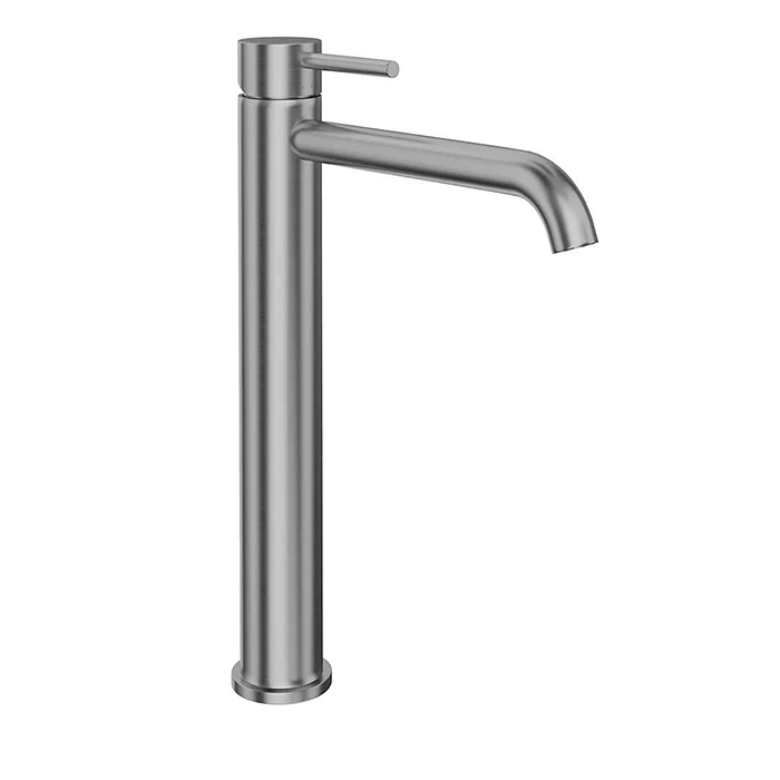 Смеситель для раковины Kerama Marazzi Eterna, высокий, 1 отв., без донного клапана, цвет: нержавеющая сталь