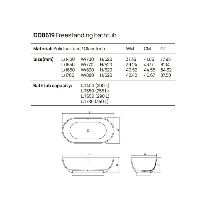 Dea Design Shadow Ванна 140х70х52см., отдельностоящая, Glasstech, прозрачная смола, цвет: Sunset R1