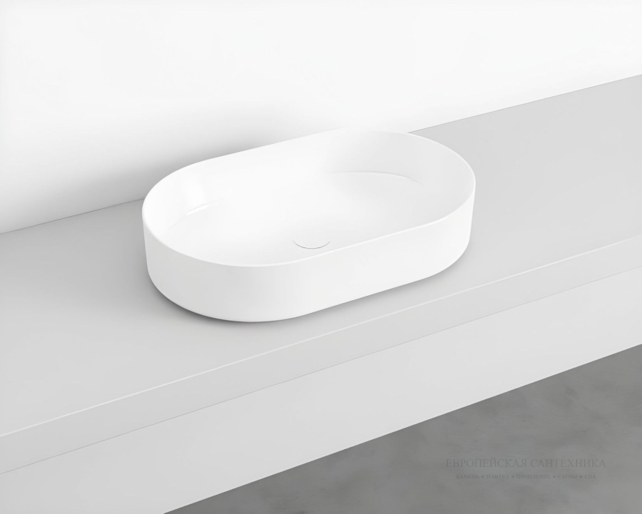 Раковина Cielo Shui Comfort 600 × 380 × 125 мм, овальная, без плоскости для смесителя, без перелива, цвет: Gloss White