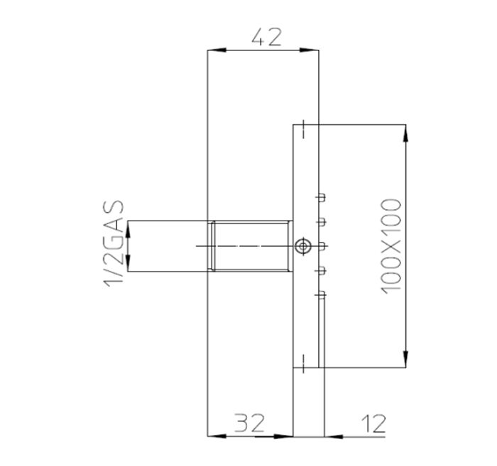 Bossini Cubic Flat Настенная форсунка 10х10 см, цвет: хром