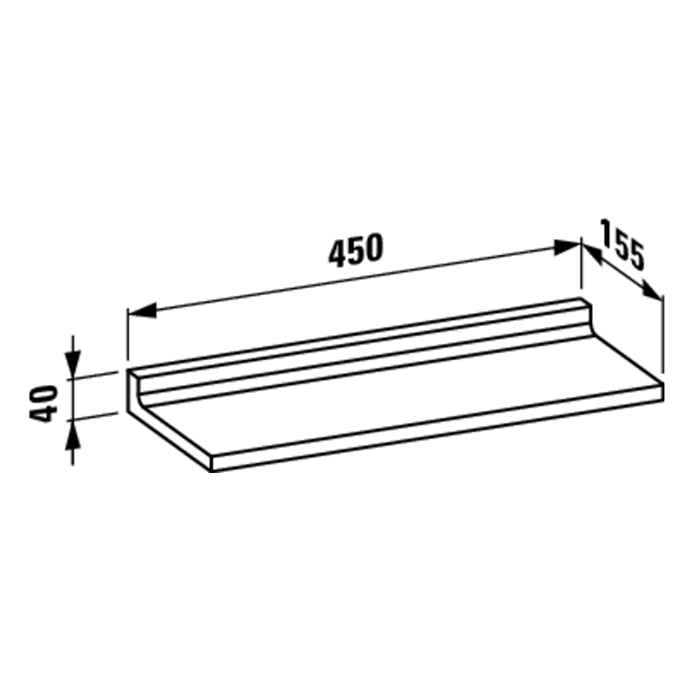 Laufen Kartell Полочка 45х15.5х4см, подвесная, пластик, цвет: черный