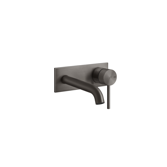 Встраиваемый смеситель для раковины с изливом Gessi 316 146-116мм, внешняя часть, цвет: brushed black metal pvd