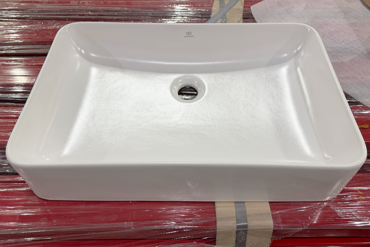 Ideal Standard Conca Раковина накладная 60х40хh12см, прямоугольная, без отв., с крепежом, цвет: белый матовый
