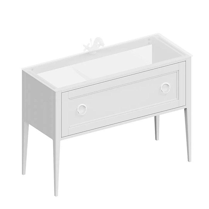 Kerama Marazzi Plaza Classic Тумба напольная 120см, 1 ящик, цвет: белый матовая