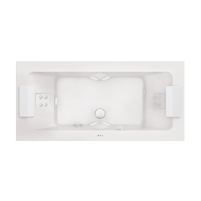 Jacuzzi Sharp Double Ванна Rainbow&Clean System 190x90x57см, гидромассажная, свободностоящая, без панелей, без смесителя, цвет: белый/хром