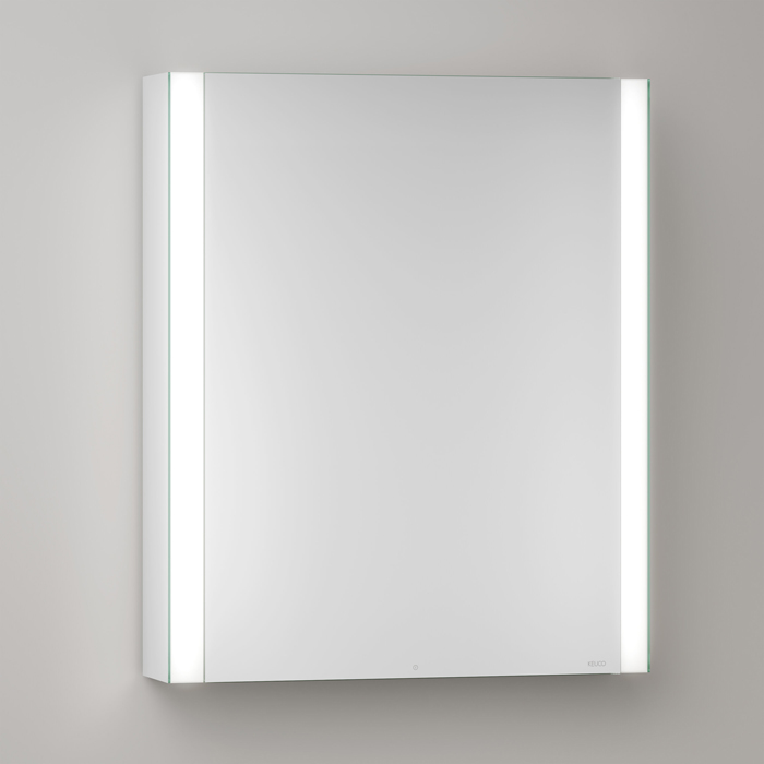 Keuco Somaris Зеркальный шкаф, 60x71x12.8см., 1-дверный-двустор. зеркало, IP 44 c плавным закр. дверцы, корпус: алюминий серебристый цвет: