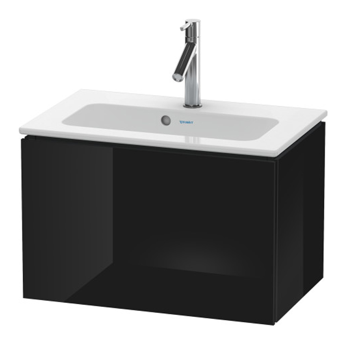 Тумба подвесная Duravit L-Cube, 62x39х40, с раковиной и 1 выдв. ящик, цвет: черный глянцевый