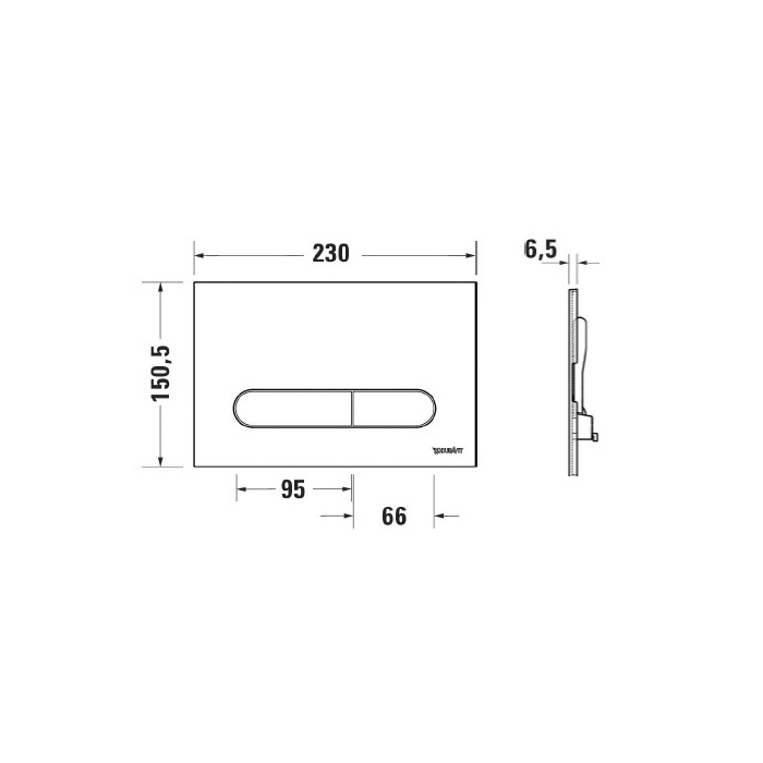 Duravit DuraSystem А2 Beta 100 Клавиша смыва для унитаза, двойной смыв, цвет: хром матовый