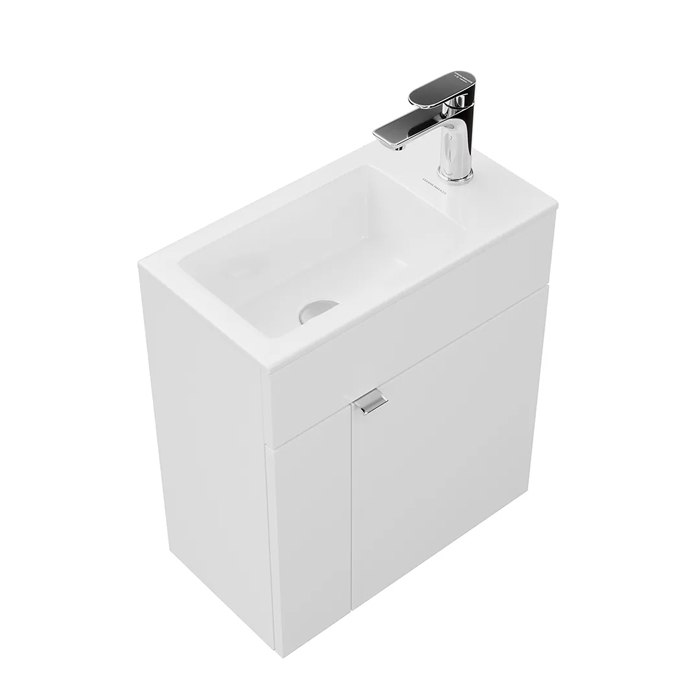 Kerama Marazzi Lato Тумба подвесная с раковиной, 49.5х27х55см, с дверцей, цвет: белая глянцевая