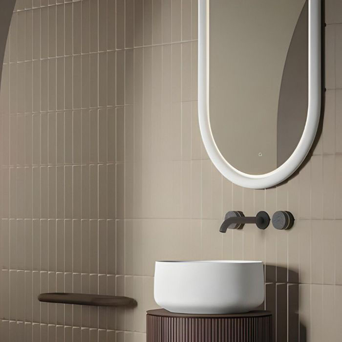 Artceram Milano Зеркало 55х100 см в керамической раме с LED-подсветкой и сенсорным выключателем, цвет: белый