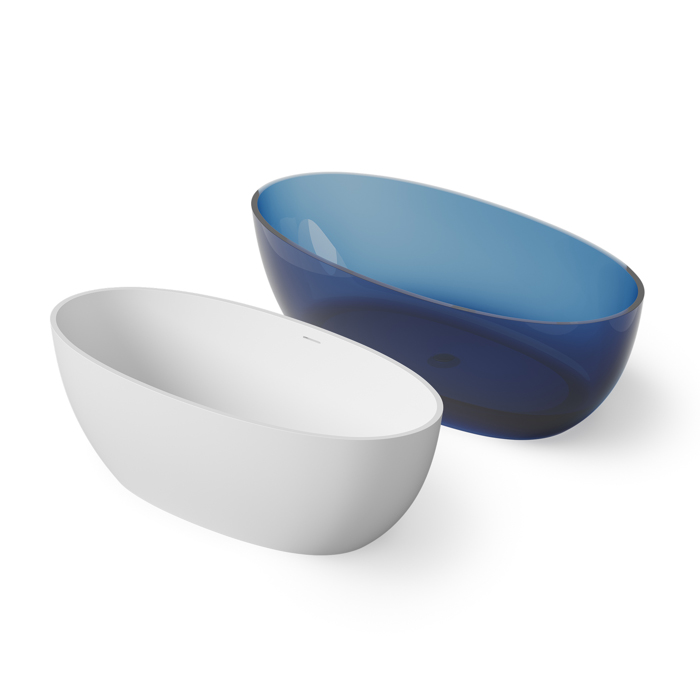 Dea Design Nature Ванна 170х80х55см, отдельностоящая, Solid Surface, цвет: White №18
