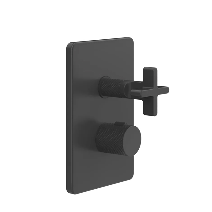 Термостат Gessi Inciso+. смесителя, с подкл., 1/2", фильтрами и вентилем, внешняя часть, цвет: black XL