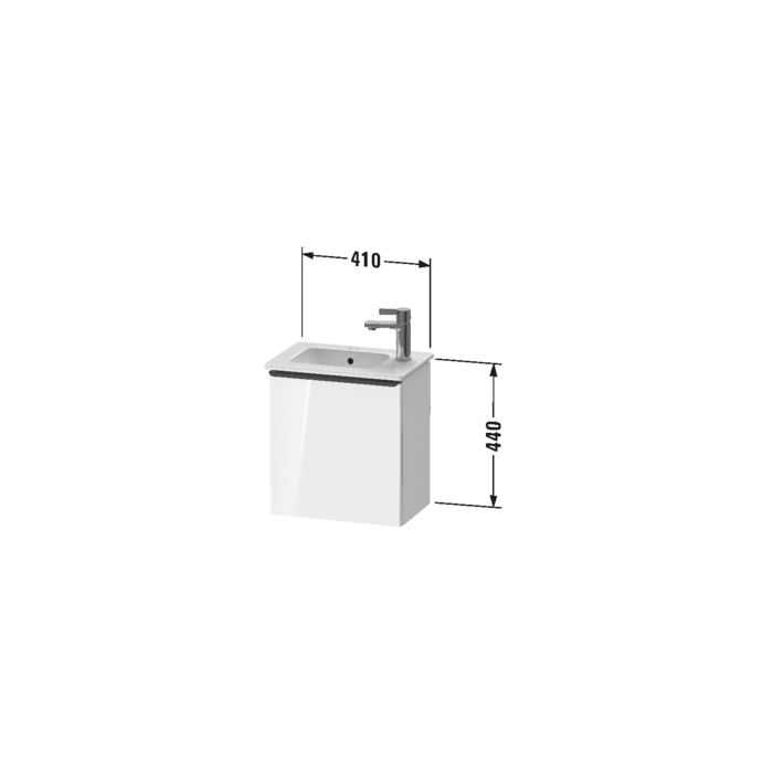 Duravit D-Neo Тумбочка подвесная 41x44x27.4см, раковина, 1 дверка, цвет: Black Oak