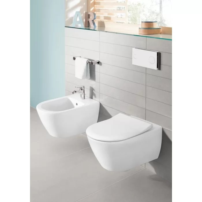 Villeroy&Boch Subway 2.0 Биде подвесное 37.5х56.5х28см, 1 отв., цвет: альпийский белый