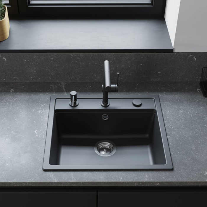 Смеситель для кухни Hansgrohe Talis M54, 1 отв., с вытяжным изливом 1jet, цвет: черный матовый