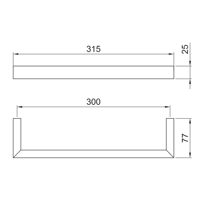 Fantini Linea Полотенцедержатель 30см, подвесной, цвет: черный матовый