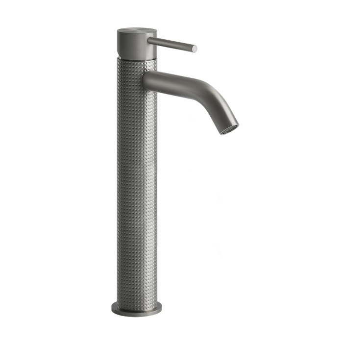 Смеситель для раковины высокий Gessi Cesello, без донного клапана, цвет: шлифованная сталь