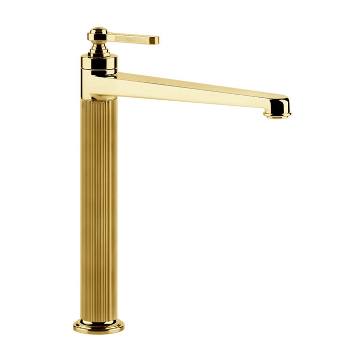 Смеситель для раковины Gessi VENTI20, на 1 отв., высокий, цвет: Gold PVD