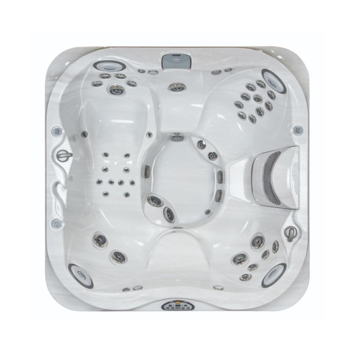 Jacuzzi J335 Минибассейн 214х214хh94см, отдельностоящий, гидро/аэромассаж, подсветка, стереосистема, CLEARRAY, MSFoam, нагреватель, с крышкой, отделка: platinum / smoked  ebony