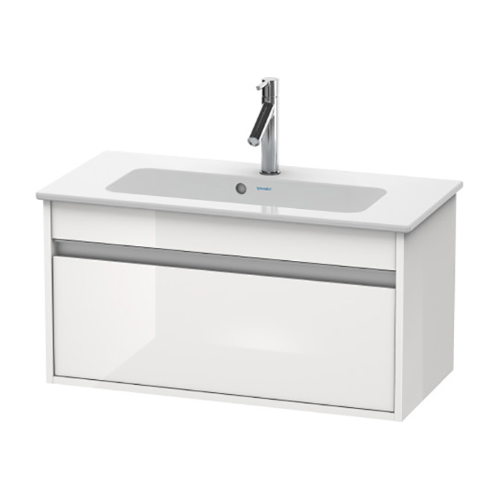 Тумба подвесная Duravit Ketho, 80x38.5х41, с раковиной, 1 выдв. ящик, цвет: белый глянцевый