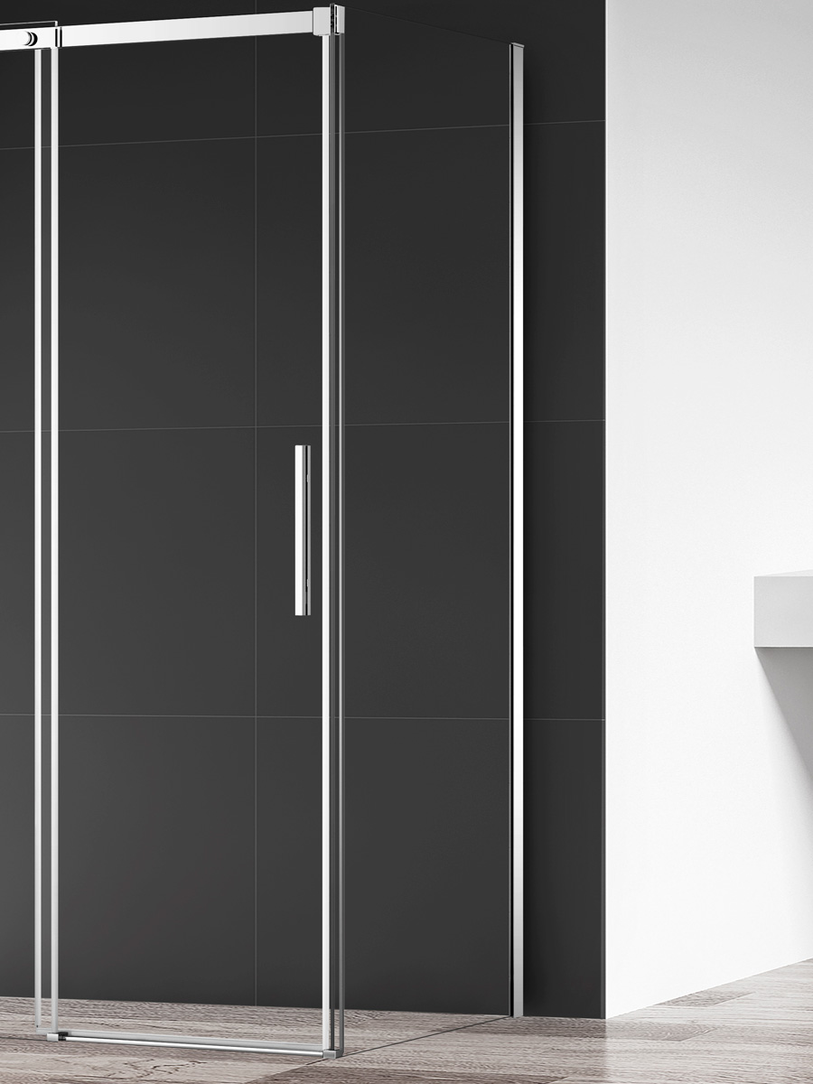 Душевая панель AQUAme, 900х1950 мм, стекло 8 мм, прозрачное, EasyClean, хром — AQM4804