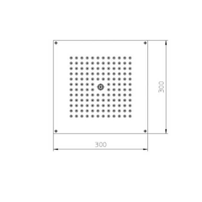Верхний душ BOSSINI PARIS-CUBE 300 x 300 мм, настенный кронштейн Ø 28 x 400 мм, цвет: хром