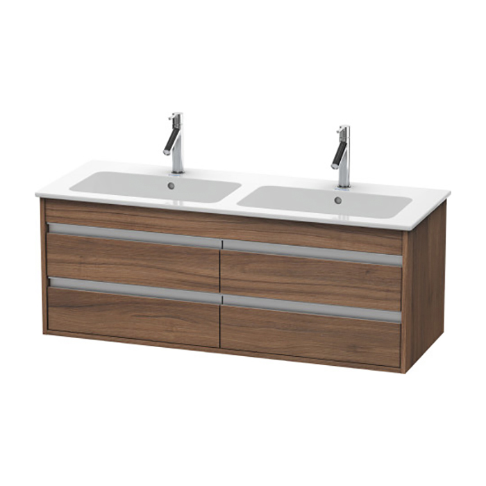 Duravit Ketho Тумба подвесная, 127x47.5х48см, с раковиной, 2 выдв.ящика, цвет: орех натуральный