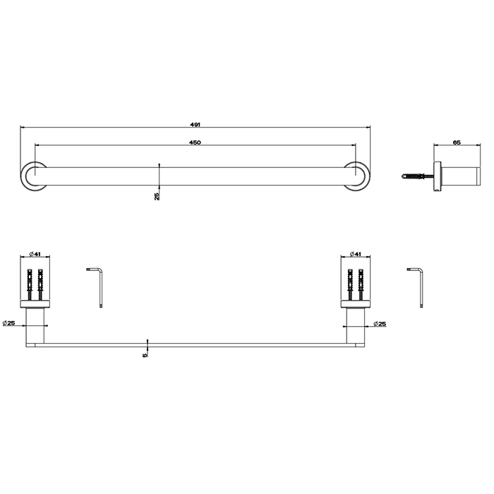Gessi Emporio accessories Полотенцедержатель, 45 см, цвет: Finox Brushed Nickel