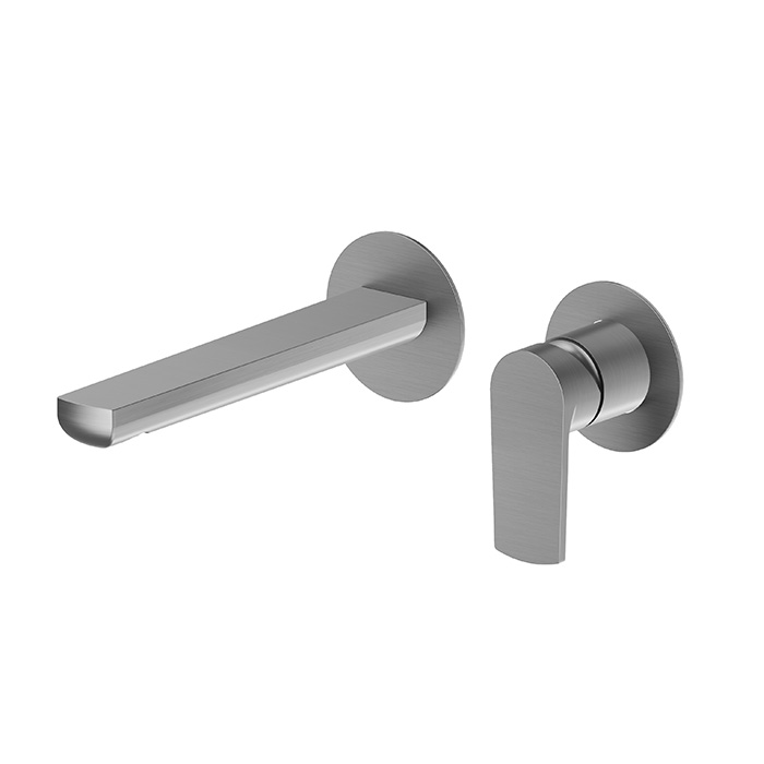 Смеситель для раковины Newform Haka, настенный, без донного клапана, цвет: PVD brushed gun metal