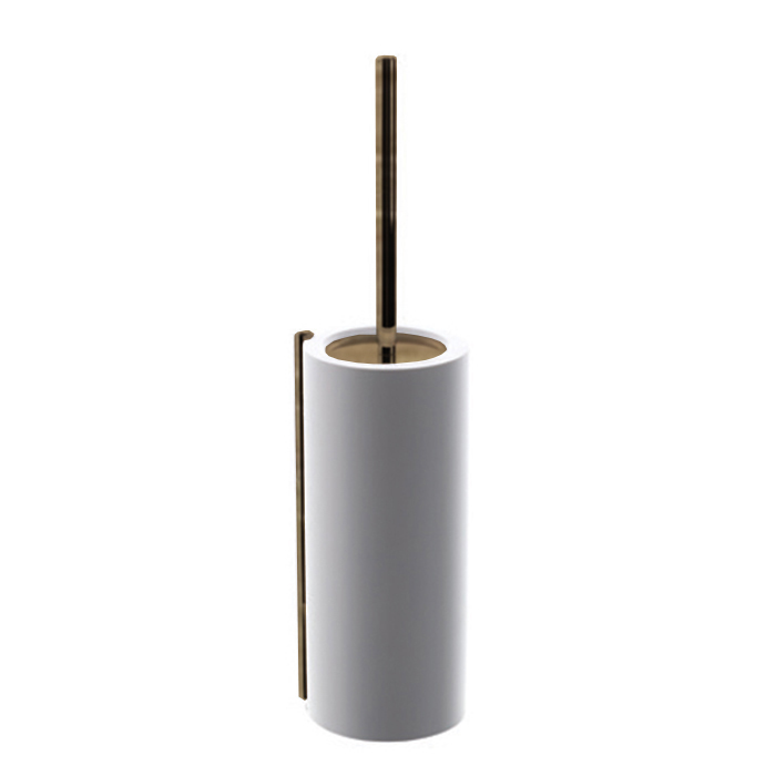 Туалетный ёршик Bertocci Easy, из композита, подвесной, цвет: белый матовый/Industrial Bronze