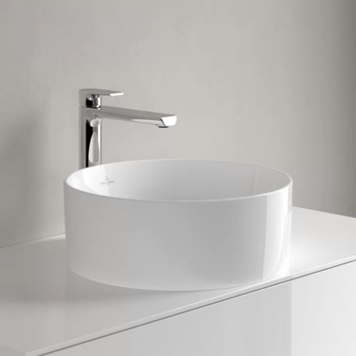 Villeroy&Boch Collaro Раковина накладная 400*400*145h, без отв. под смеситель, без перелива, TitanCeram, цвет альпийский белый