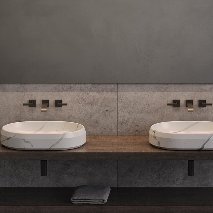 Dea Design Marble Salerno Раковина 65х47х13см, накладная, без отв., мрамор, цвет: Statuario White
