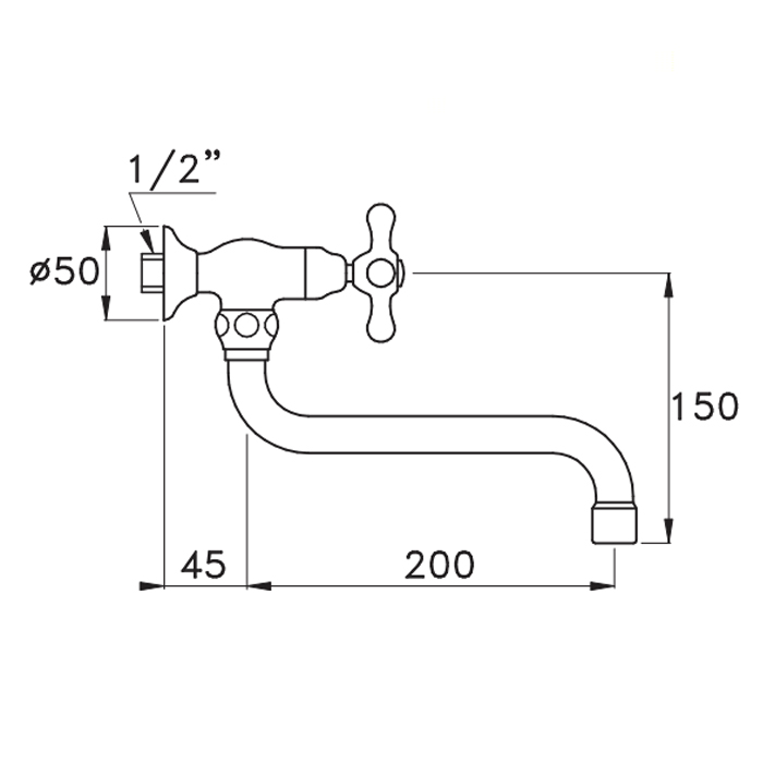 Настенный смеситель Stella Roma 3194/200, излив 200мм, цвет: хром