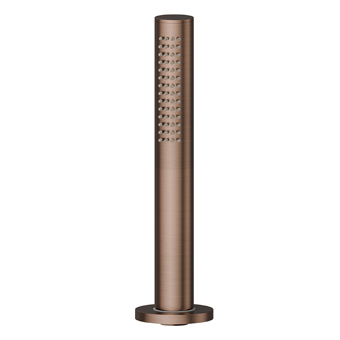 Душевой гарнитур Newform Haka: ручной душ со шлангом, на борт ванны, цвет: PVD brushed copper bronze