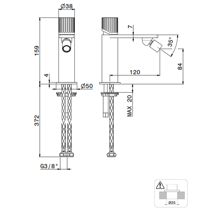 Newform Steel Line Смеситель для биде, 1 отв., без донного клапана, цвет: stainless steel