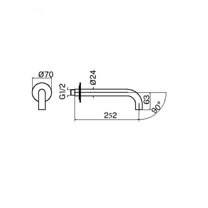 Plumberia Selection IXO Излив для раковины, длина 25см, цвет: белый матовый