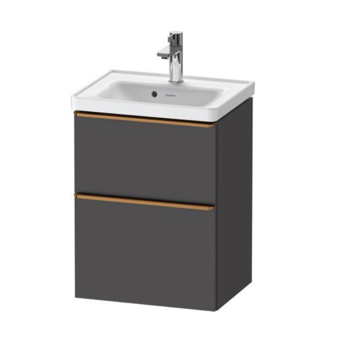 Тумба под раковину Duravit D-Neo 48.4х37.2см, подвесная, с выдв. ящиком и выдв. отделением, цвет: графит матовый