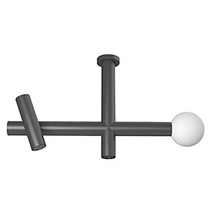 Верхний душ Antonio Lupi Apollo Ø45 мм, с LED подсветкой, потолочный монтаж, с 2 изливами, цвет: черный матовый