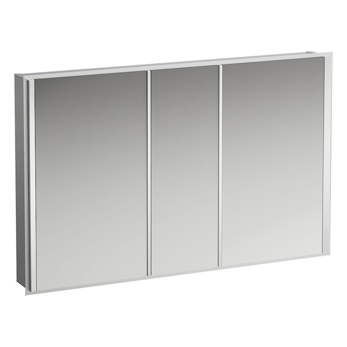 Laufen Frame 25 Зеркальный шкаф 120х15х75см, 3 двери, LED подсветка, подсветка снизу, сенсорный выключатель, 2 розетки