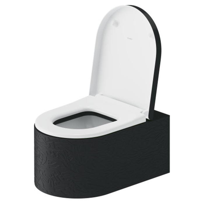 Duravit Millio Унитаз подвесной, 37х57см, декор "Pattern", крепление в компл., цвет: темно-серый матовый