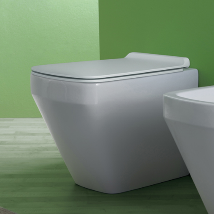 Simas Baden Baden Унитаз приставной безободковый 56х36 см, слив универсальный,  цвет: белый