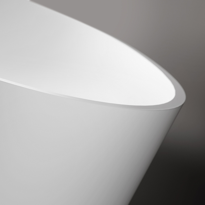 Gruppo Treesse Carezza Ванна 170х80х52см., отдельностоящая, Solid Surface, с сливом-переливом и сифоном, цвет: белый матовый