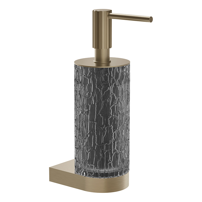 Дозатор для жидкого мыла Gessi Incastri, подвесной, цвет: Finox Brushed Nickel/Light Smoke