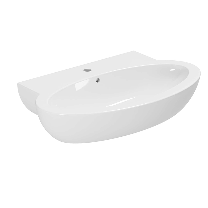 Раковина подвесная Azzurra Comoda 80x50 см, с 1 отв. под смеситель, цвет: Bianco lucido