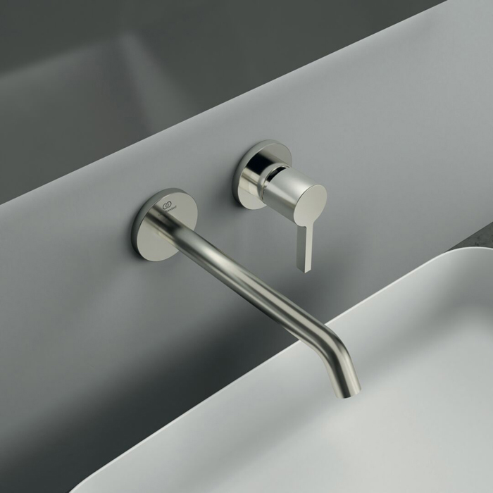 Ideal Standard Joy Смеситель для раковины, встраиваемый, излив: 22.5см, цвет: PVD Silver Storm (Серебряный Шторм)